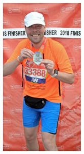 Paul Wise ran in the 2018 London Marathon for 999 Club