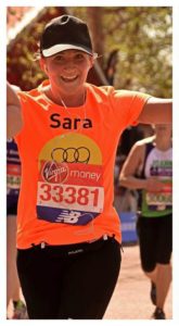 Sara Baker ran in the 2018 London Marathon for 999 Club
