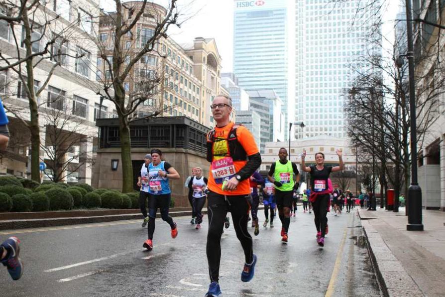 Tim Fallon, 999 Club chief executive, running in the 2018 Vitality Big Half